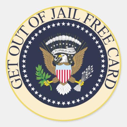 Donald Trump Republican President Get Out Of Jail Classic Round Sticker