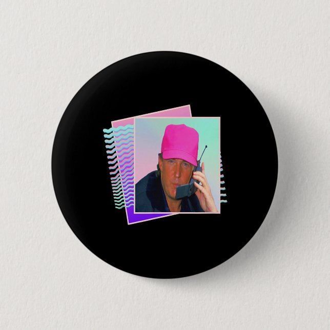 Donald Trump Retro 80s 90s Graphic  Button (Front)