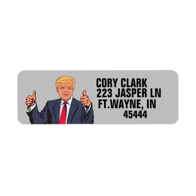 DONALD TRUMP RETURN ADDRESS LABELS (Front)