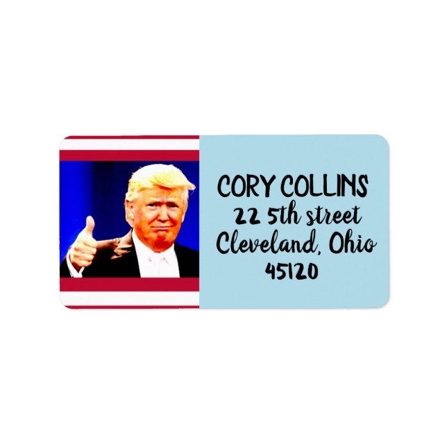 DONALD TRUMP RETURN ADDRESS LABELS (Front)
