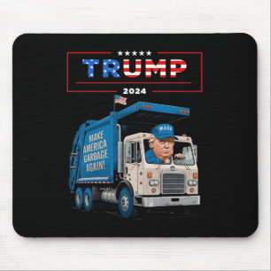 Donald Trump Rides In Garbage Truck Shirt Garbage  Mouse Pad