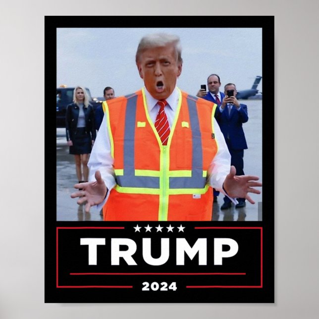 Donald Trump Rides In Garbage Truck Shirt Garbage  Poster (Front)