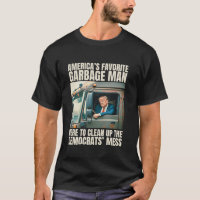 Donald Trump rides in garbage truck