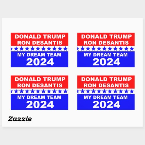 Donald Trump Ron DeSantis 2024 My Dream Team Rectangular Sticker