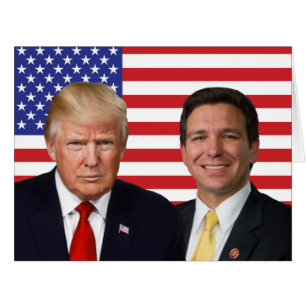 Donald Trump, Ron DeSantis, & U.S. Flag Cards
