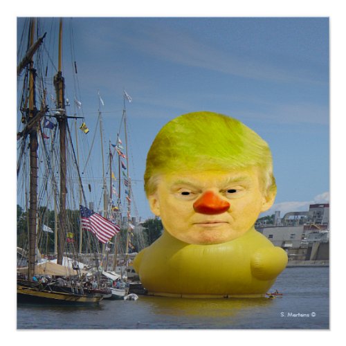 Donald Trump Rubber Yellow Duck 20 x 20 Poster