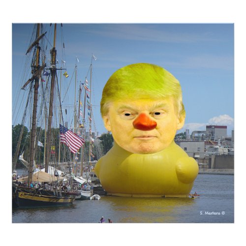 Donald Trump Rubber Yellow Duck Photo Enlargement