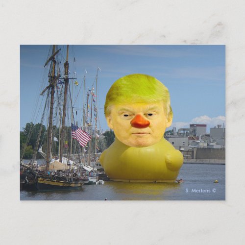 Donald Trump Rubber Yellow Duck Postcard