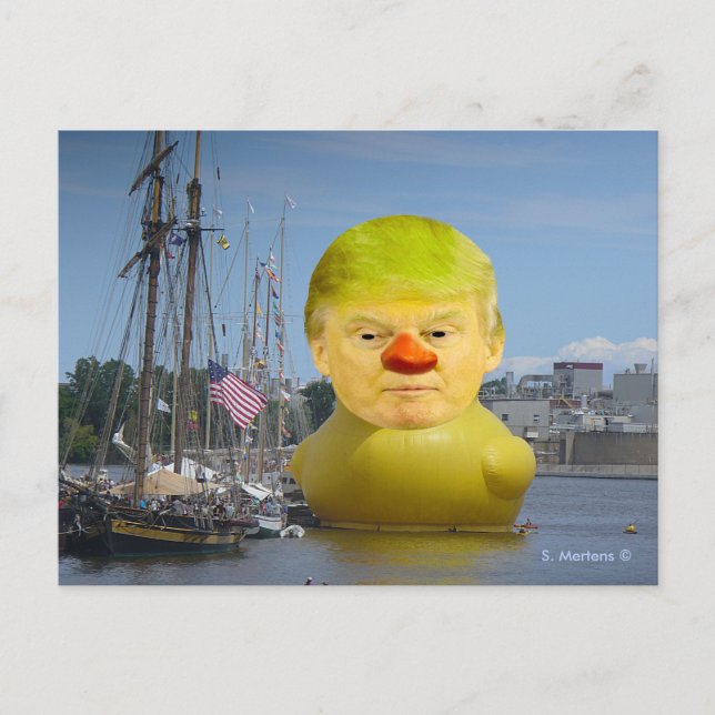 Donald Trump Rubber Yellow Duck Postcard (Front)