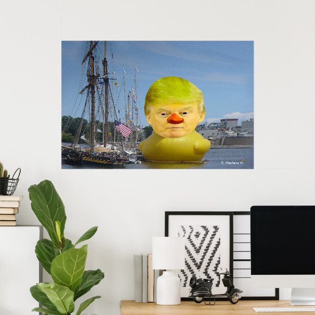 Donald Trump Rubber Yellow Duck Value Poster (Home Office)