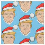 Donald Trump Santa Claus christmas blue pattern Fabric