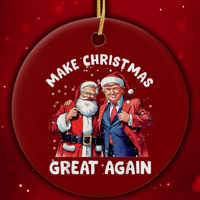 Donald Trump Santa Claus | Trump Santa Gift Ceramic Ornament (Creator Uploaded)