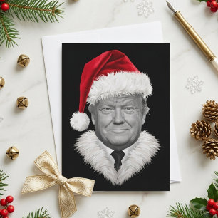 Donald Trump Santa Hat Holiday Portrait Card