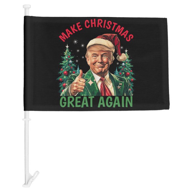 Donald Trump Santa hat Make Christmas Great Again Car Flag (Front)