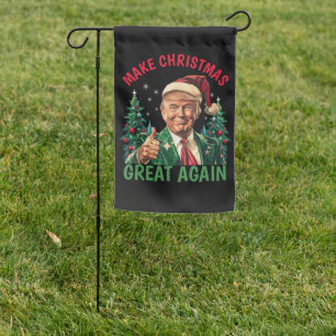 Donald Trump Santa hat Make Christmas Great Again Garden Flag