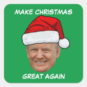 Donald Trump Santa hat Make Christmas Great Again Square Sticker