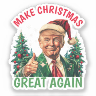 Donald Trump Santa hat Make Christmas Great Again Sticker