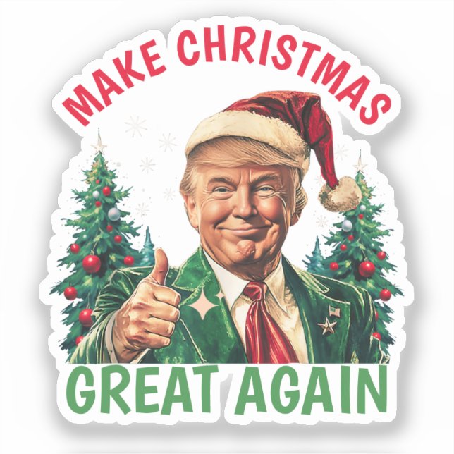 Donald Trump Santa hat Make Christmas Great Again Sticker (Front)