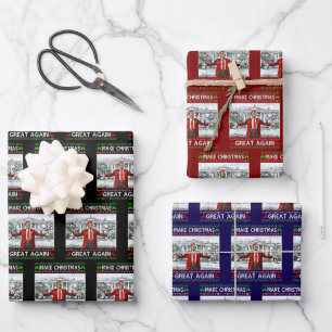 Donald Trump Santa Hat Make Christmas Great Again Wrapping Paper Sheets