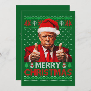 Donald Trump Santa Hat Merry Christmas Ugly Gift Holiday Card