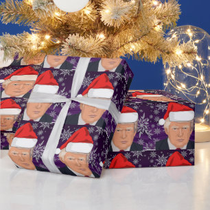 DONALD TRUMP SANTA HAT Wrapping Paper