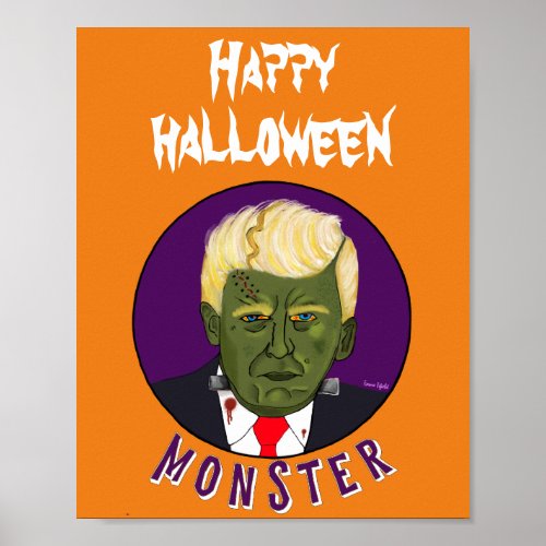 Donald Trump Scary Halloween Monster Poster