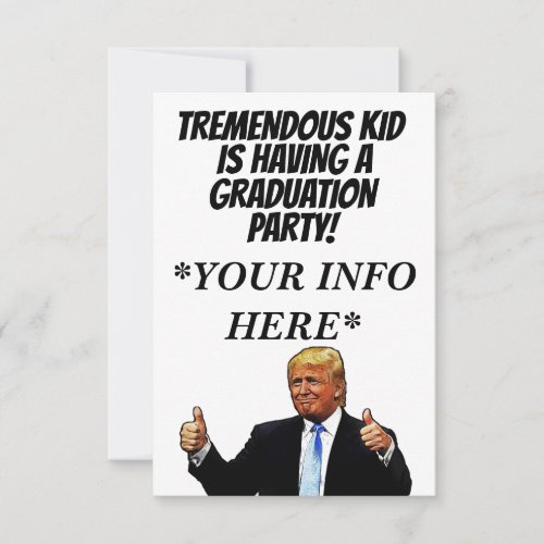 DONALD TRUMP SCHOOL GRADUATION PARTY INVITATIONS