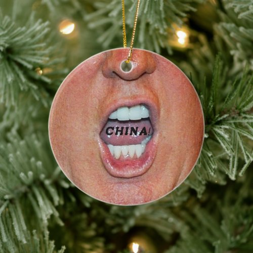 Donald Trump Screaming China Ceramic Ornament