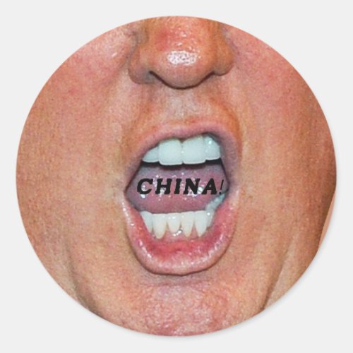 Donald Trump Screaming China Classic Round Sticker