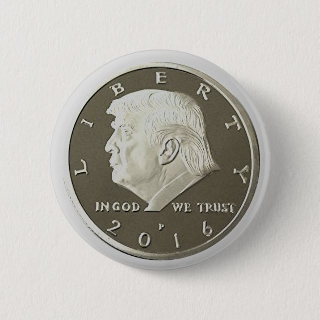 Donald Trump Silver Eagle coin Pinback Button (Front)