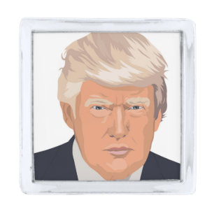 DONALD TRUMP SILVER FINISH LAPEL PIN