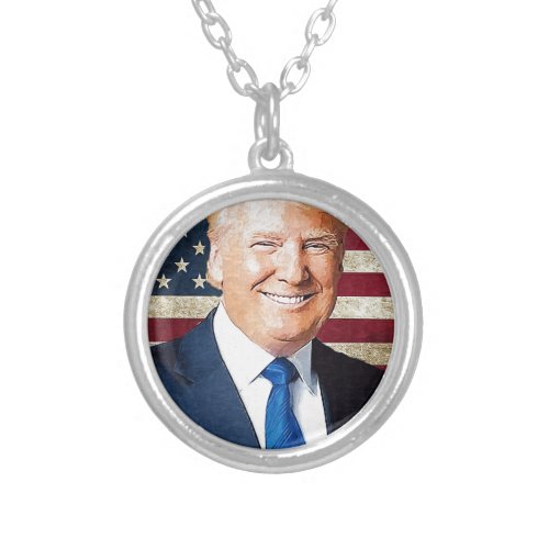 Donald Trump Silver Plated Necklace