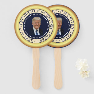 Donald Trump Smiling ~ Circled By Stars ~ 2020 ~ Hand Fan