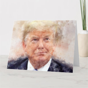 Donald Trump smiling portrait watercolor Thank You Card