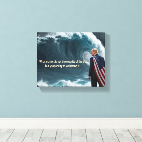 Donald Trump standing at the edge of the sea facin Canvas Print