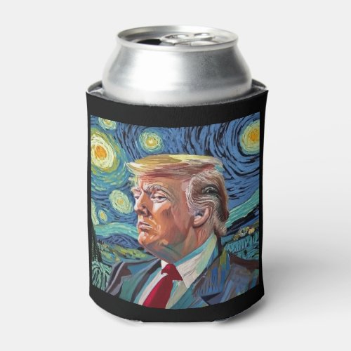 Donald Trump Starry Night Van Gogh Art Style 2024 Can Cooler