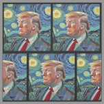 Donald Trump Starry Night Van Gogh Art Style 2024 Fabric