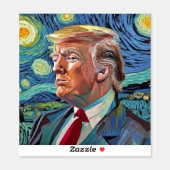 Donald Trump Starry Night Van Gogh Art Style 2024 Sticker (Sheet)
