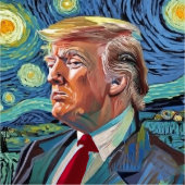Donald Trump Starry Night Van Gogh Art Style 2024 Sticker (Front)