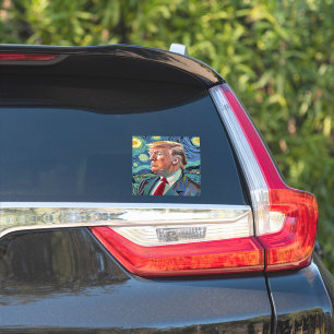 Donald Trump Starry Night Van Gogh Art Style 2024 Sticker