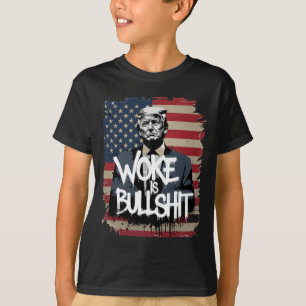 Donald Trump Supporter Tee Woke Is Bull Patriotic 
