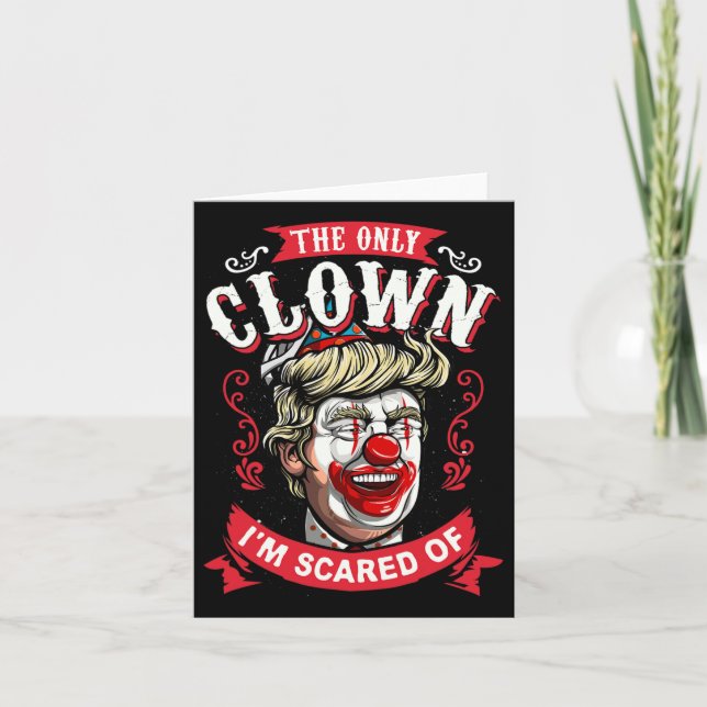 Donald Trump T Shirt Funny Clown Resist Men Women  Card (Front)