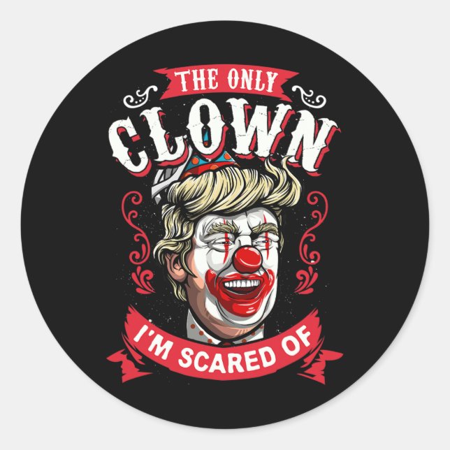 Donald Trump T Shirt Funny Clown Resist Men Women  Classic Round Sticker (Front)