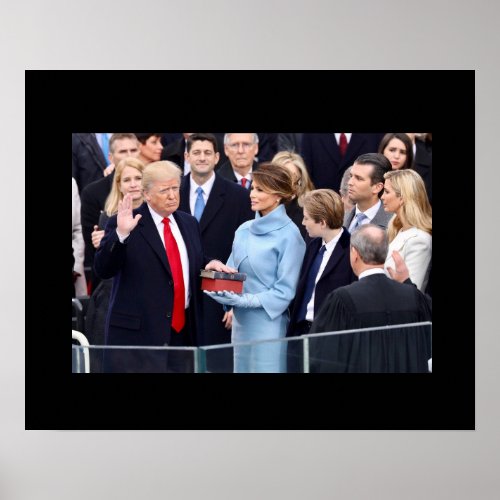 Donald Trump takes the oath of office Poster