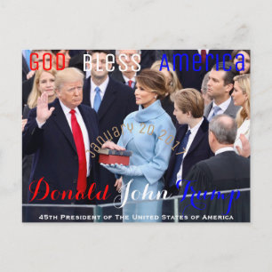 Donald Trump taking his Oath of Office January 20 Postcard