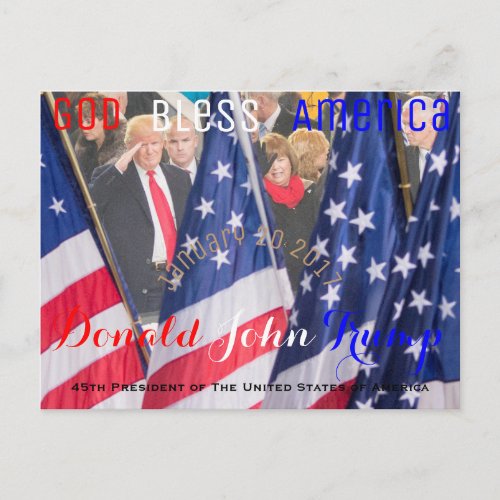 Donald Trump taking his Oath of Office January 20 Postcard