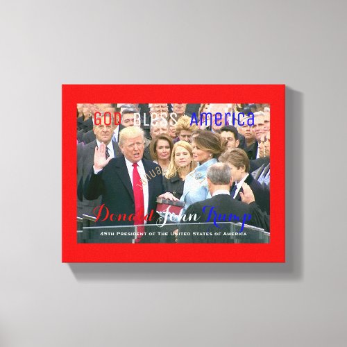 Donald Trump taking his Oath of Office POTUS Canvas Print