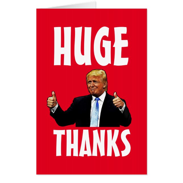DONALD TRUMP THANK YOU JUMBO GIANT CARDS (Front)