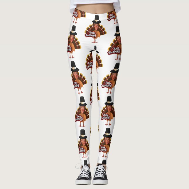 donald trump thanksgiving turkey leggings (Front)