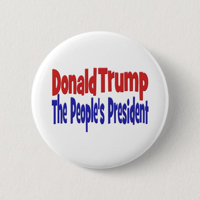 Donald Trump the Peoples President red blue Pinback Button (Front)